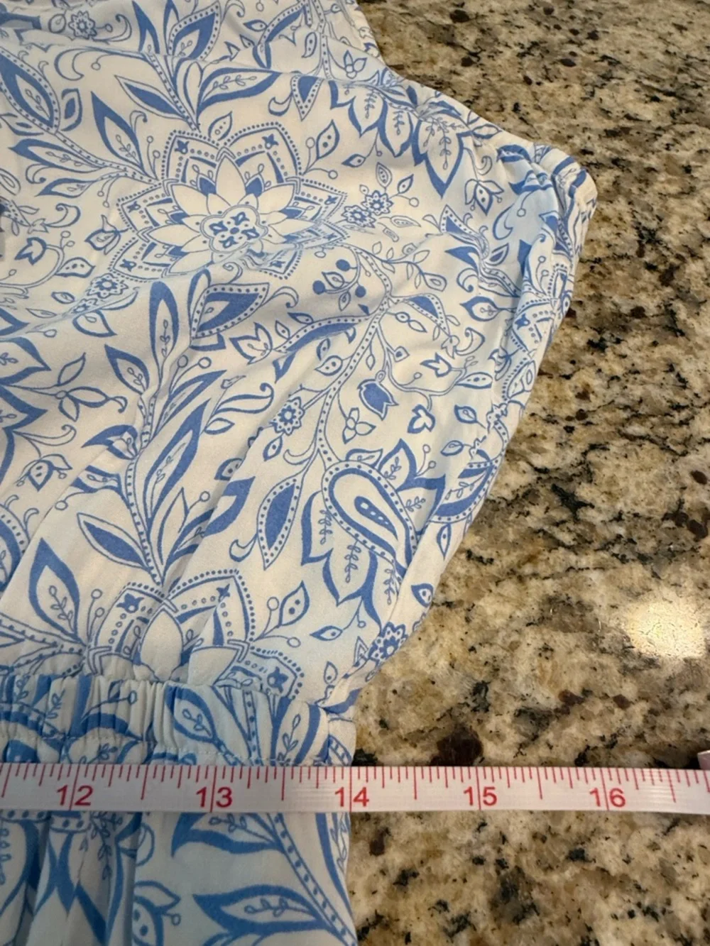 Old Navy floral paisley sleeveless maxi sundress blue & white SZ LG - Picture 11 of 14